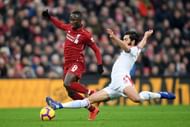 Keita under pressure during Liverpool's dramatic win over Crystal Palace last month